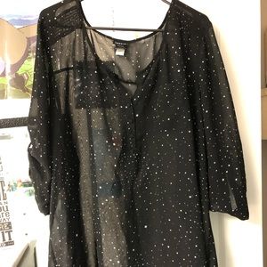 Black star sheer top